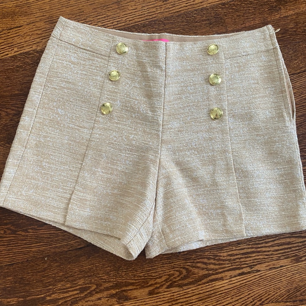 NWT!! Lilly Pulitzer Gold Dress Shorts